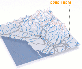 3d view of Wādī ‘Arwaj